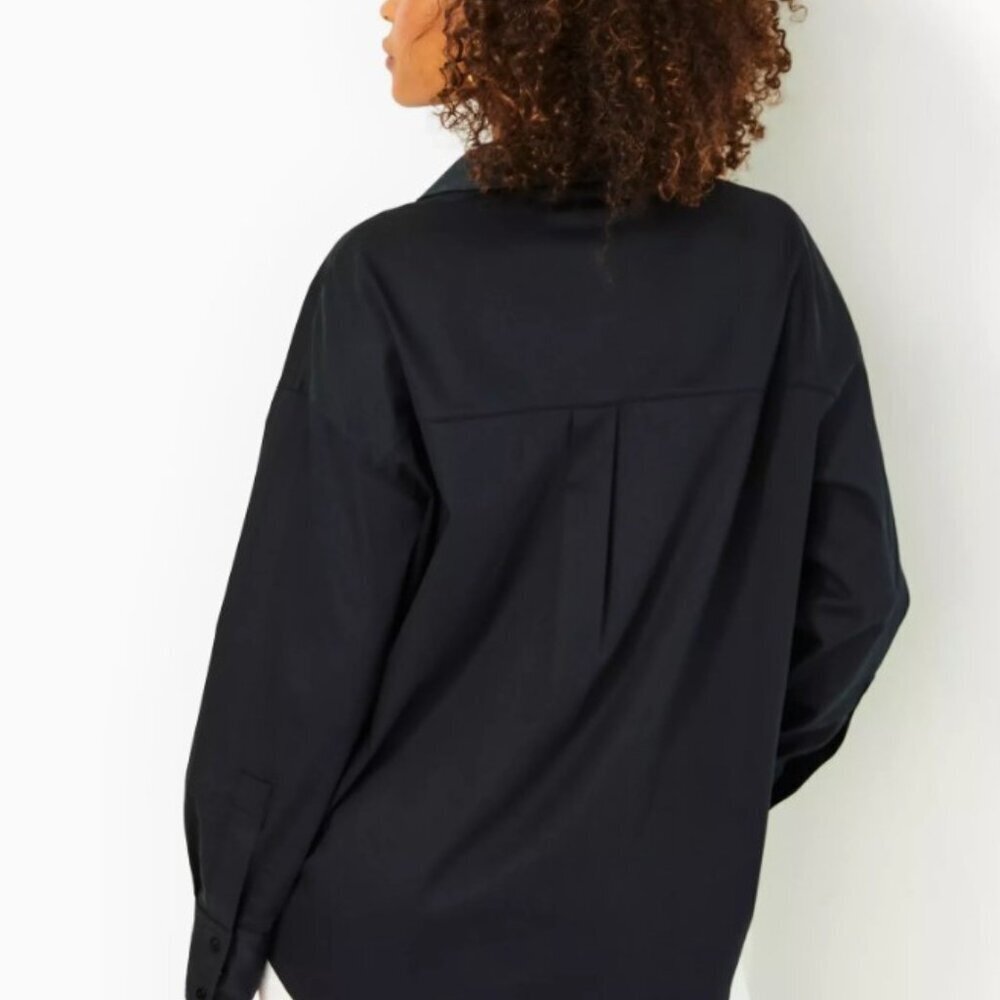 Lilly Pulitzer Women's Stevey Relaxed Button Down Stretch Shirt - Onyx Large - Picture 9 of 9